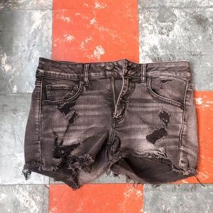 American Eagle Black Wash Denim Shorts